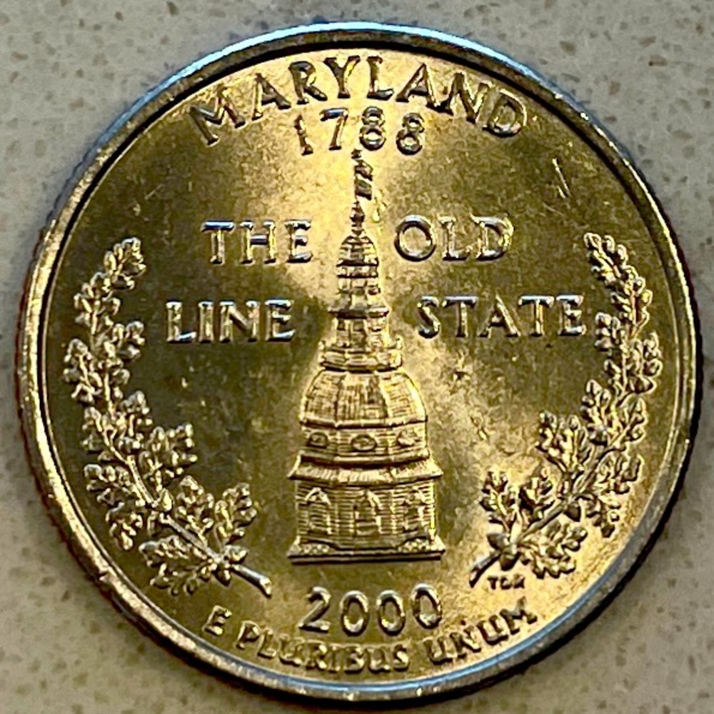2000 Commemorative Maryland ‘’The Old Line State’’ American Quarter